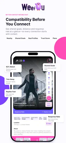 See distance, shared goals and response rate before you start chatting.